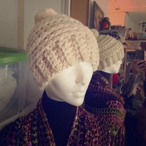 Hand made winter crochet hat with Pom Pom
